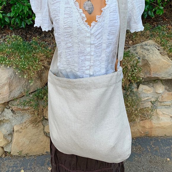 Son de Flor linen reversible Meadow crossover shoulder bag - Picture 9 of 9